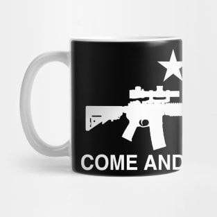 Come And Take It AR15 MK12 LPVO Rifle Texas Flag Mug